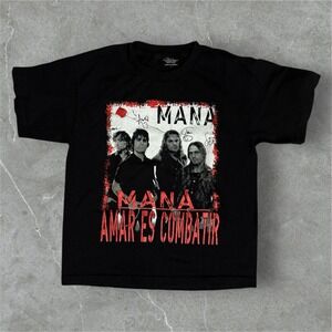 Mana T Shirt Mens Size Small Black Amar Es Combatir Band Concert Tour